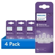 4 pack Philips Avent Natural Response Nipples, Extra Fast Flow Flow 5, 5-Pack, SCY965/05