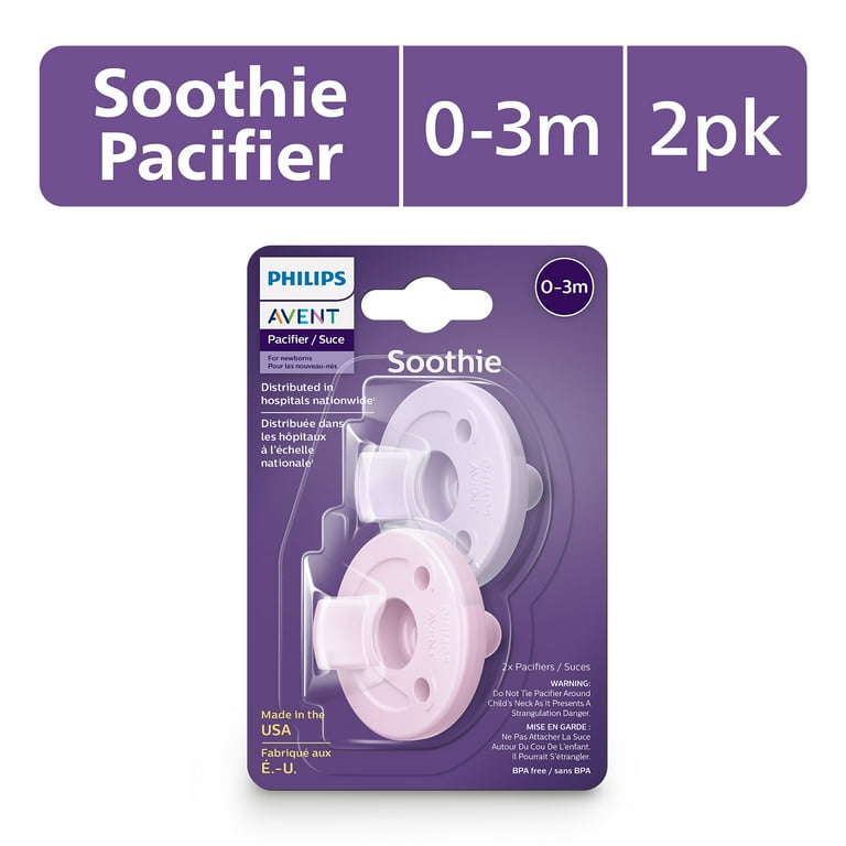 Philips Avent Soothie 0-3M, Fresh Lilac/Pastel Pink, Pack