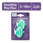 Philips Avent Super Soothie Pacifier, Green, 3+ months, 2 Pack, SCF192/05