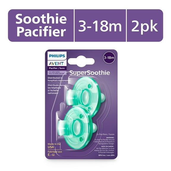 Philips Avent Soothie Pacifier, 3-18 Months, Green, 2 Pack, SCF192/05