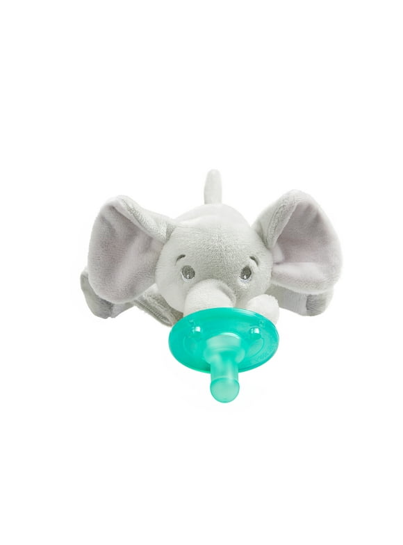 Philips Avent Soothie Snuggle Pacifier Holder with Detachable Pacifier, Elephant, 0M+, SCF347/03