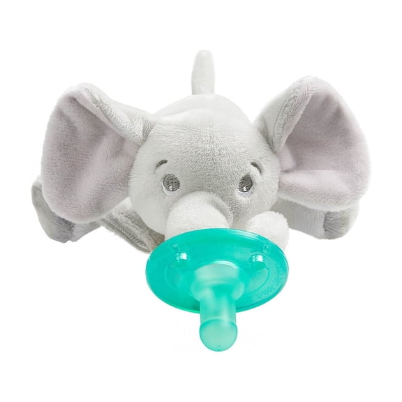 Philips Avent Soothie Snuggle Pacifier Holder with Detachable Pacifier, Elephant, 0M+, SCF347/03