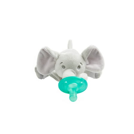 Philips Avent Soothie Snuggle Pacifier Holder with Detachable Pacifier, Elephant, 0M+, SCF347/03
