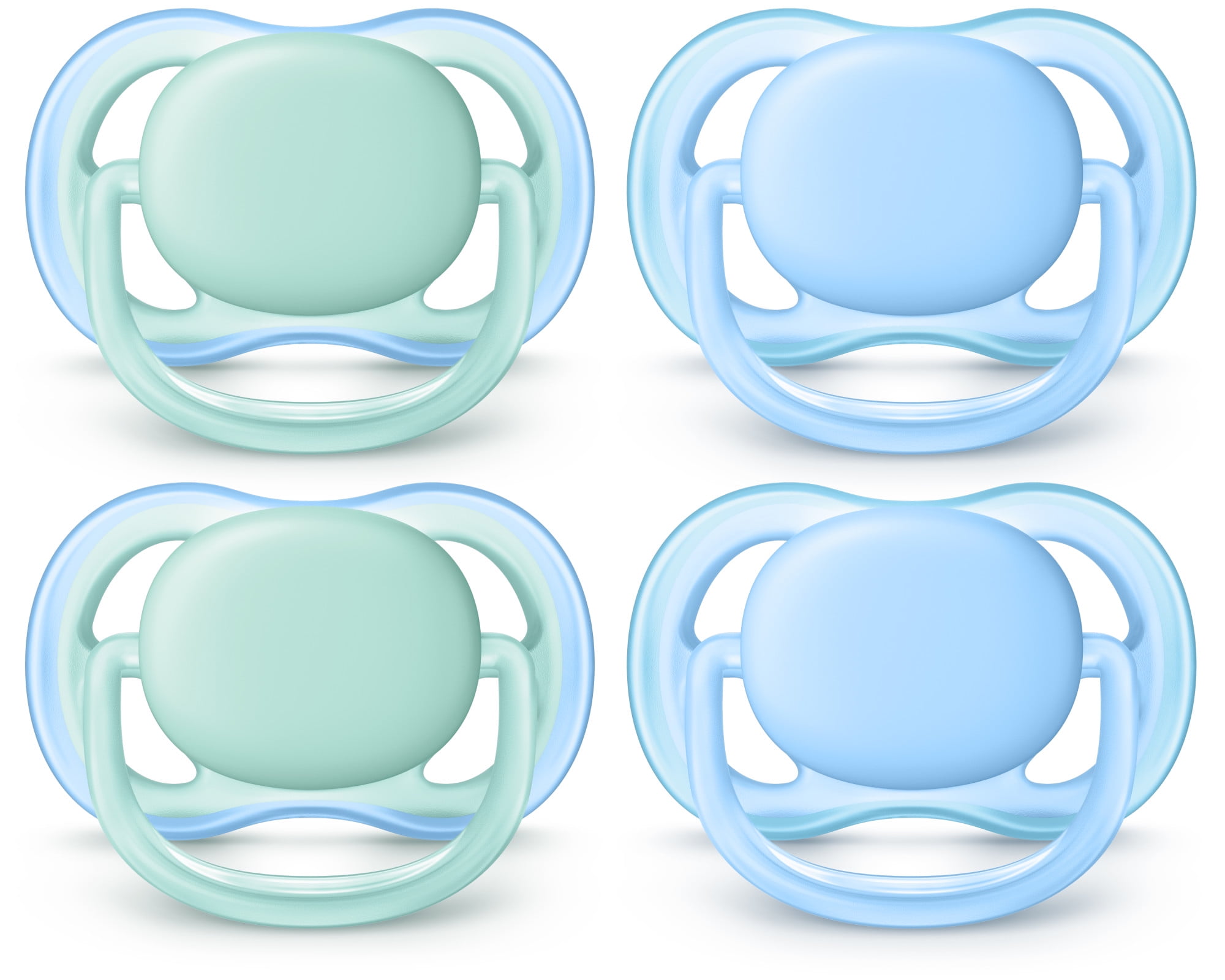 Philips Avent Ultra Air Pacifier, 06 Months, Blue/Green, 4 Pack