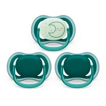 Philips Avent Ultra Air Day-Time/Night-Time Pacifier 6-18M, Deep Opal / Sleeping Moon, 3 Pack, SCF085/68