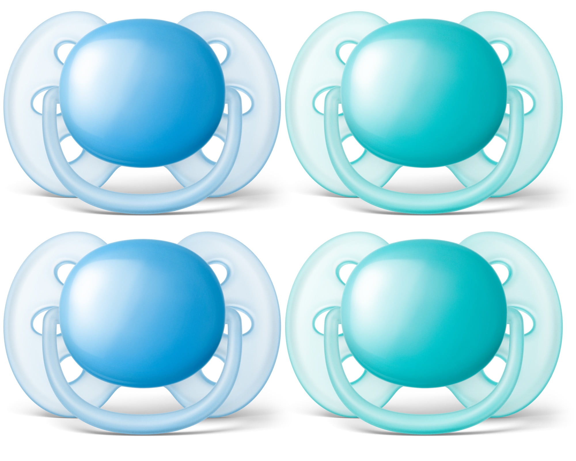 Philips Avent Ultra Soft Pacifier, 618 Months, Blue/Teal, 4 Pack