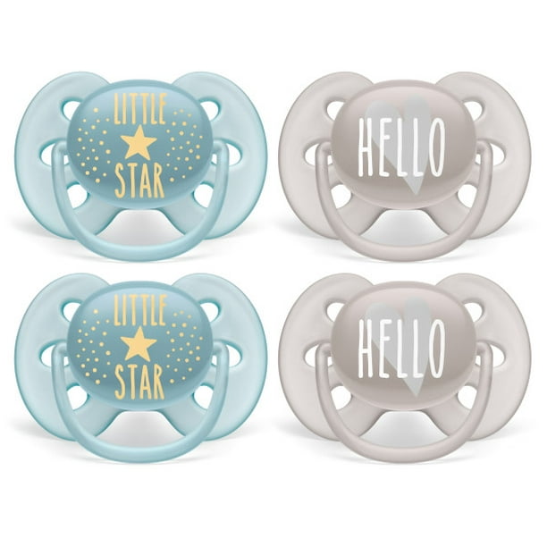 Philips Avent Ultra Soft Pacifier, 618 months, Little Star and Hello