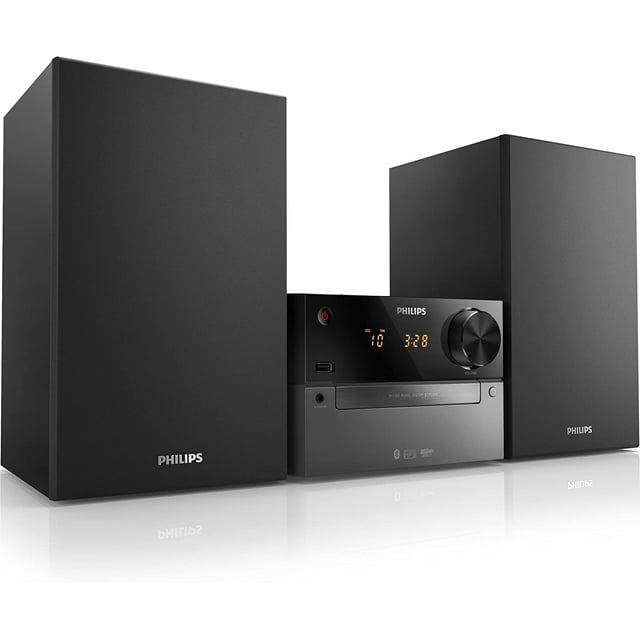 Philips BTM2310 Mini Stereo System with Bluetooth Wireless CD Player (CD, MP3, USB for Charging, Ukw, 15 Watt) - Black