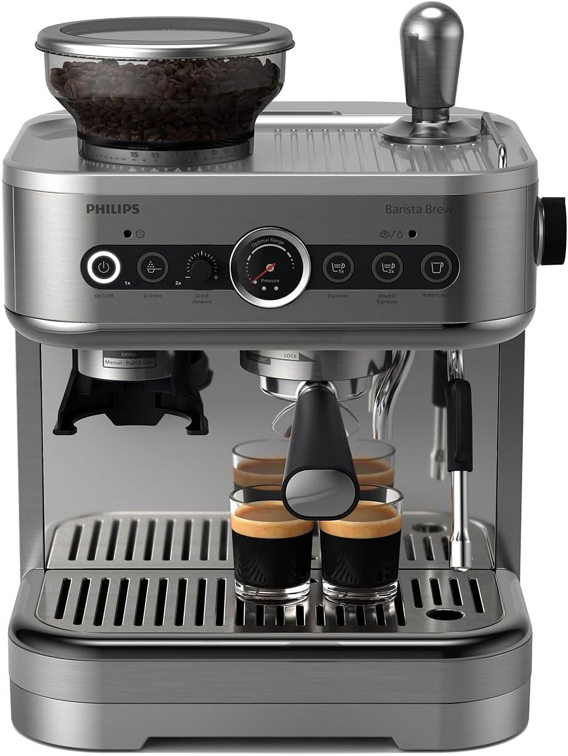 Philips Barista Brew Stainless Steel Semi-Automatic Espresso Machine with Grinder