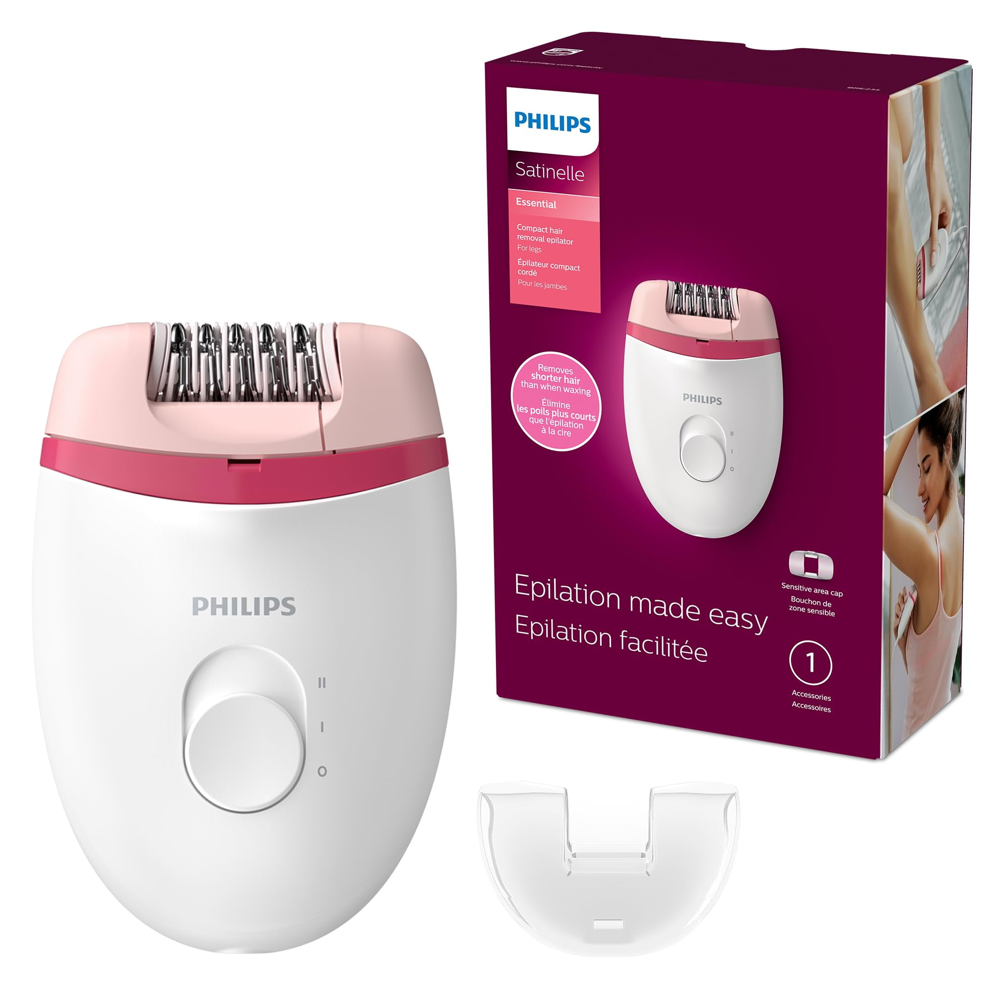 Philips Beauty Satinelle Essential Compact Hair Removal Epilator for ...