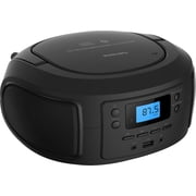 Philips Bluetooth Portable Boombox with CD Player, Dynamic Bass Boost, USB Input, FM Radio - Black