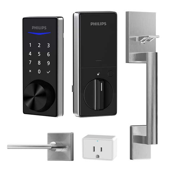 Philips Bluetooth Touchscreen Smart Deadbolt with Wi-Fi Bridge & Handle