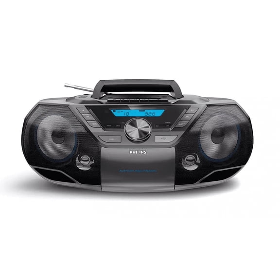 Philips CD Soundmachine Portable Boombox, Mega Bass Reflex Stereo Sound System with NFC, Bluetooth, FM, MP3