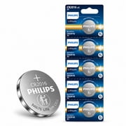 Philips CR2016 Lithium Coin Cell Batteries, 3V, 5 Count