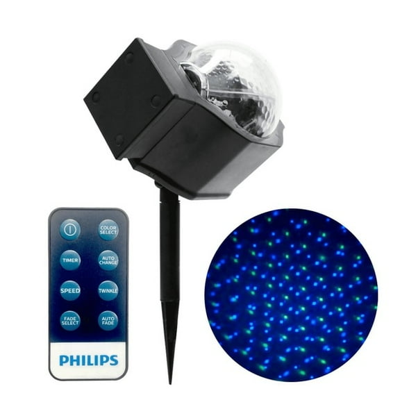 Philips Christmas LED Motion Projector Falling Snow Cool White & RGB Remote