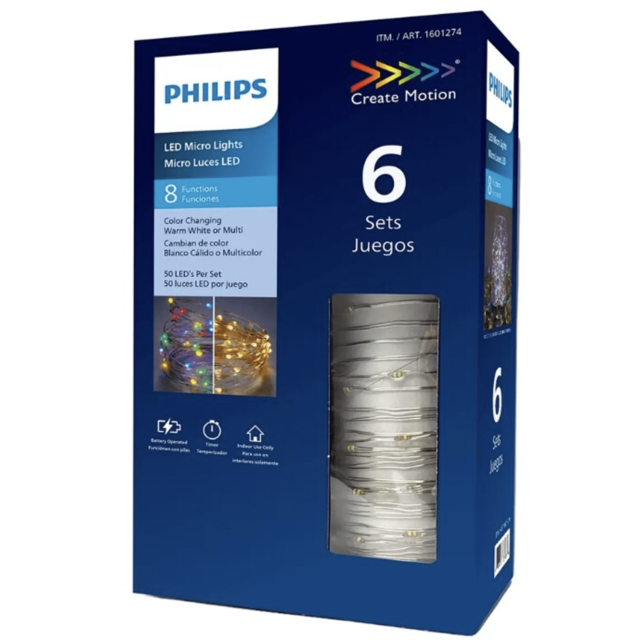 Philips Color Changing LED Micro Lights, 6 Sets, 50 LEDs per Set ...