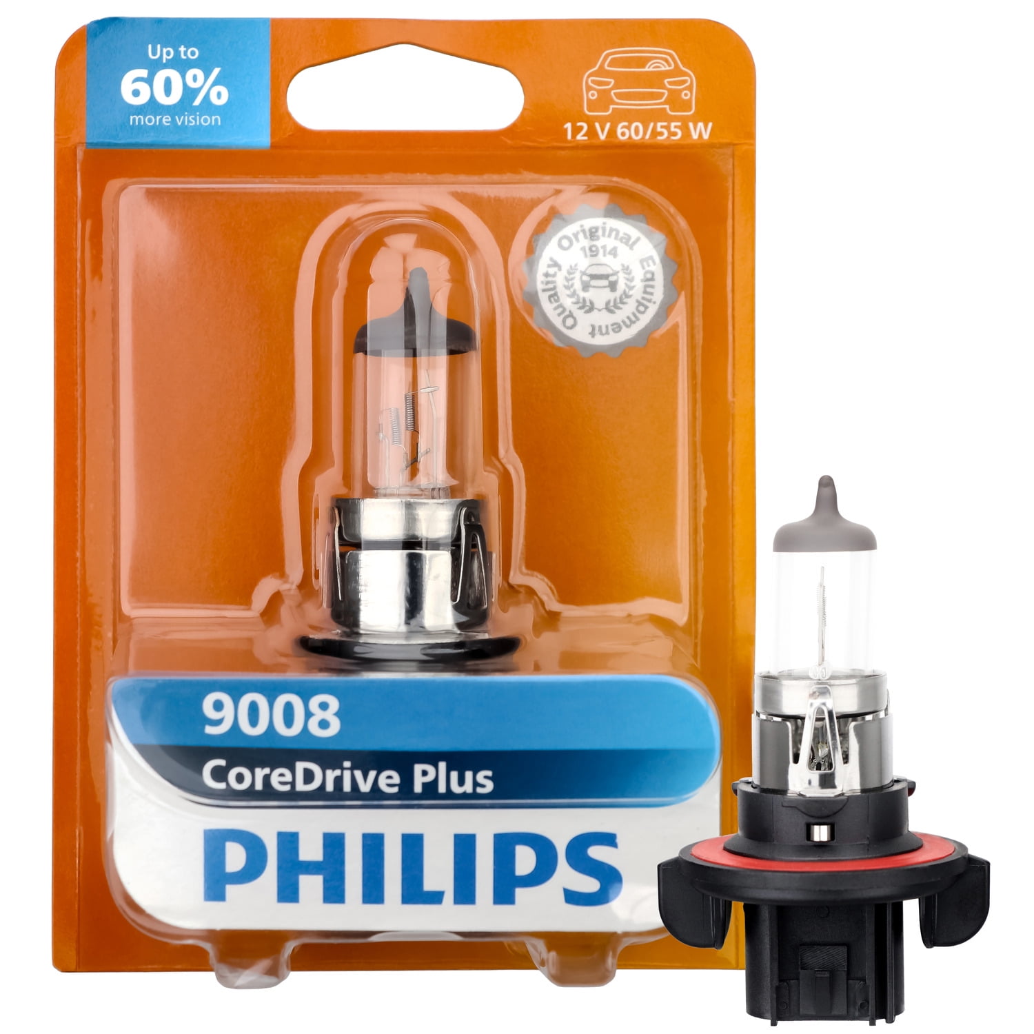 Philips CoreDrive Plus 9008/H13 Halogen Headlight Bulb, 1 Pack