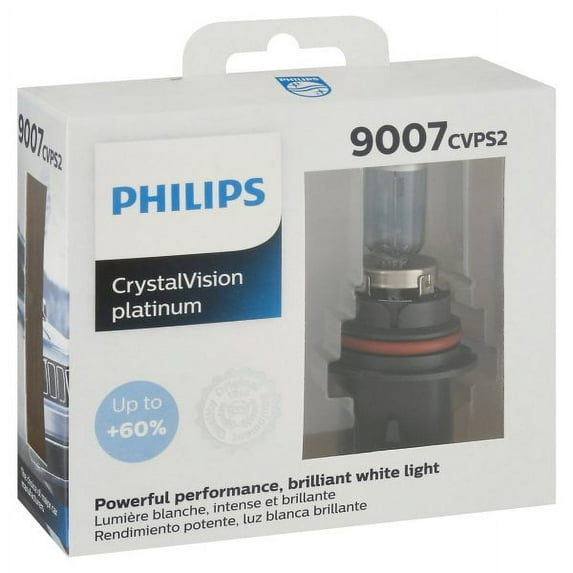 Philips Crystal Vision Platinum 9007 65/55W Two Bulbs Headlight Fits select: 1992-2003 FORD F150, 1999-2005 DODGE RAM 1500