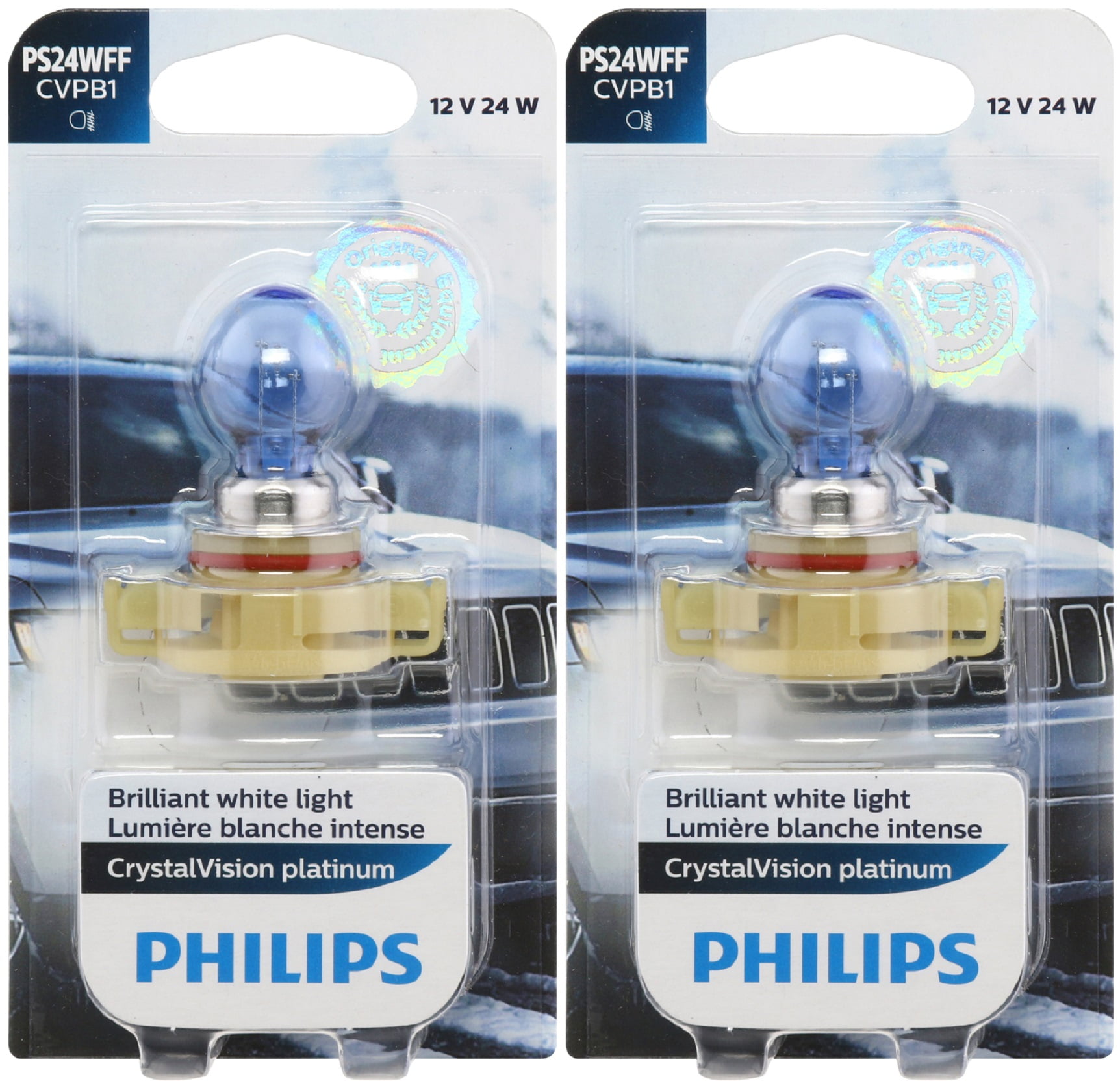 Philips Crystal Vision Platinum PS24W FF 5202 24W Two Bulbs Fog