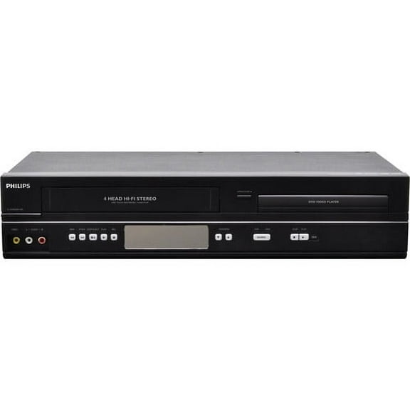 Pre-Owned Philips DVP3345VB DVD/VCR Combo with Remote, Quick Start Guide, A/V Cables and HDMI Converter
