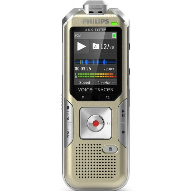 Philips DVT8000 4GB Expandable Digital Voice Recorder with Remote Control, Motion Sensor and Large LCD Color Display