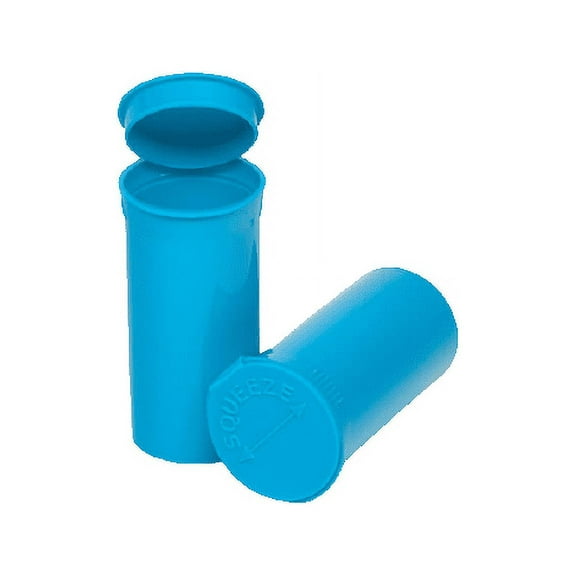 Philips Empty Prescription Pop Top Vial Made in USA Dry Herb Containers with Child Resistant Solid Aqua Light Blue 13 Dram Medical Pharmacy Pill Bottles