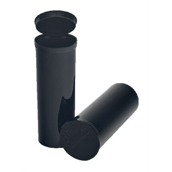 Philips Empty Prescription Pop Top Vial Made in USA Dry Herb Containers with Child Resistant Solid Black Color 60 Dram Medical Pharmacy Pill Bottles Pack of 75