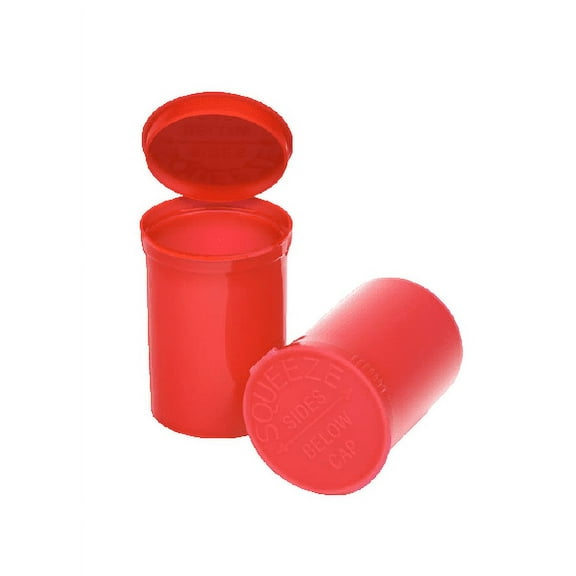 Philips Empty Prescription Pop Top Vial Made in USA Pack of 150 Dry Herb Containers with Child Resistant Solid Strawberry Red Color 30 Dram Medical Pharmacy Pill Bottles