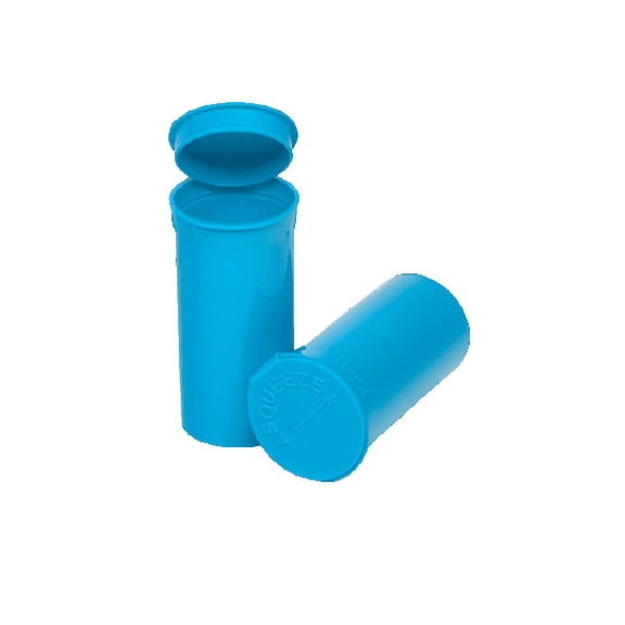 Philips Empty Prescription Pop Top Vial Made in USA Pack of 225 Dry Herb Containers with Child Resistant Solid Aqua Light Blue Color 19 Dram Medical Pharmacy Pill Bottles