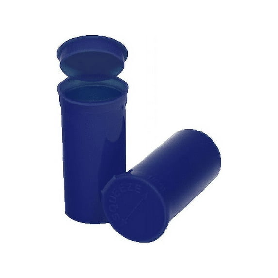 Philips Empty Prescription Pop Top Vial Made in USA Pack of 225 Dry Herb Containers with Child Resistant Solid Blueberry Blue Color 19 Dram Medical Pharmacy Pill Bottles