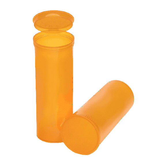 Philips Empty Prescription Pop Top Vial Made in USA Pack of 75 Dry Herb Containers with Child Resistant Translucent Amber Color 60 Dram Medical Pharmacy Pill Bottles