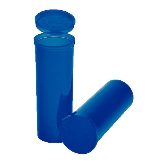 Philips Empty Prescription Pop Top Vial Made in USA Pack of 75 Dry Herb Containers with Child Resistant Translucent Blue Color 60 Dram Medical Pharmacy Pill Bottles