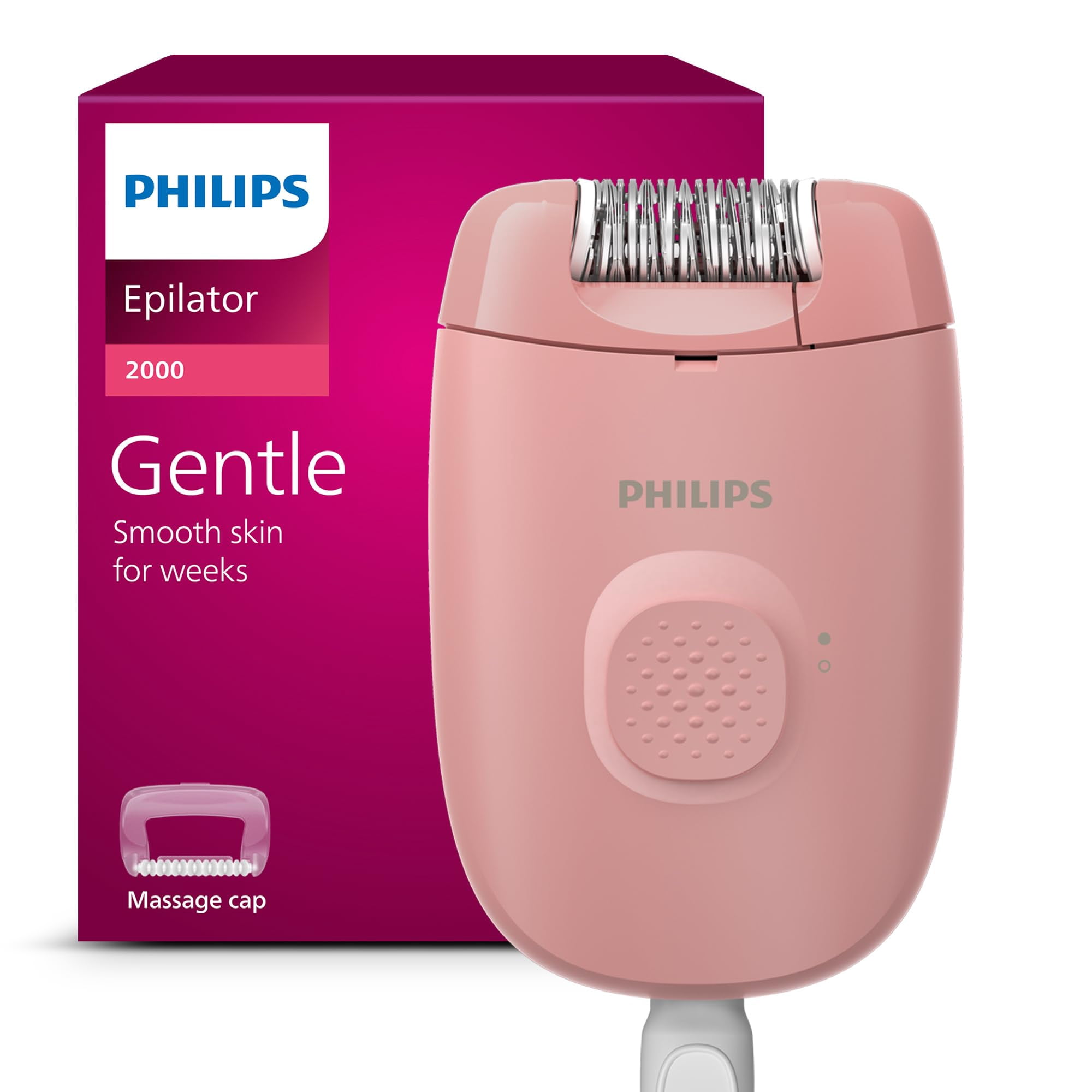 Philips Compact Hair Removal Epilator Series 2000 for Women - Corded with 1 Accessory (BRE227/00)