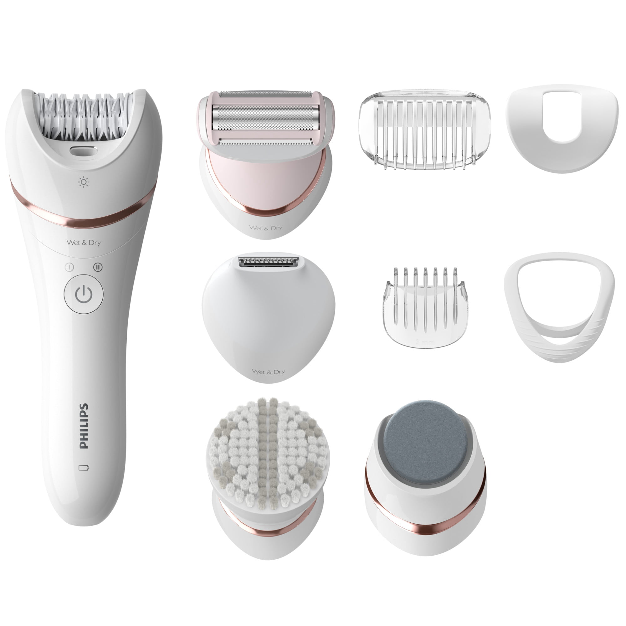 Philips Epilator Series 8000 5 1 Shaver, Trimmer, Pedicure and Body Exfoliator with 9 Accessories - Walmart.com