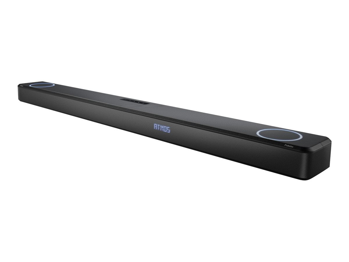 Philips Fidelio TAFB1 - Sound bar - for home theater - 7.1.2-channel - wireless - Bluetooth, Wi-Fi - App-controlled - USB - 310 Watt - black