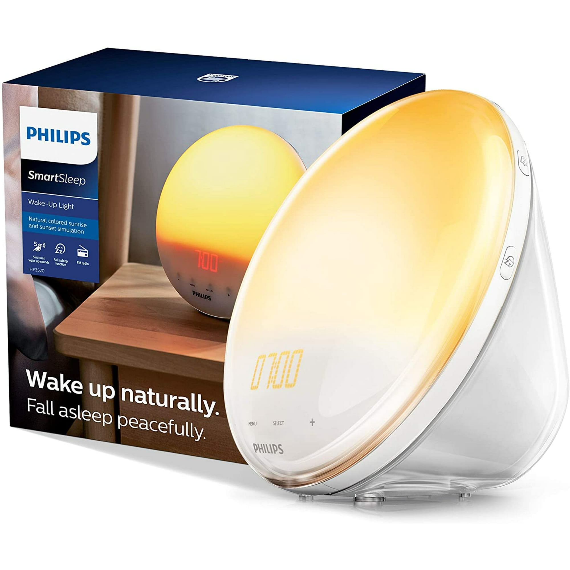Philips HF3520 Wake-Up Light With Colored Sunrise Simulation, White