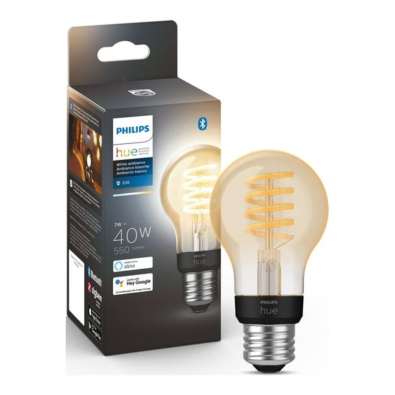 Philips Hue 1-Pack A19 E26 Filament Standard, Black