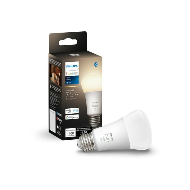 Philips Hue E26 Smart LED Bulb, White (1ct)