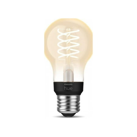 Philips - Hue Filament A19 Bluetooth 40W Smart LED Bulb - White
