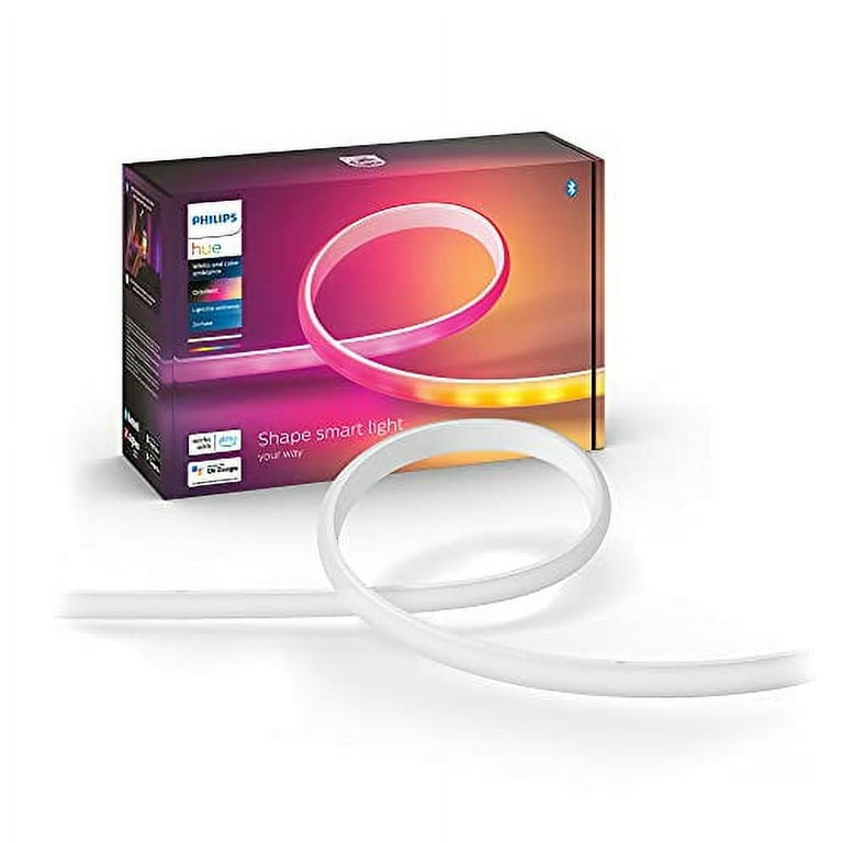 Philips Hue Bluetooth Gradient Ambiance Smart Lightstrip 2m 6ft Base Kit with Plug Muticolor Strip Works with Apple Homekit and Google Home