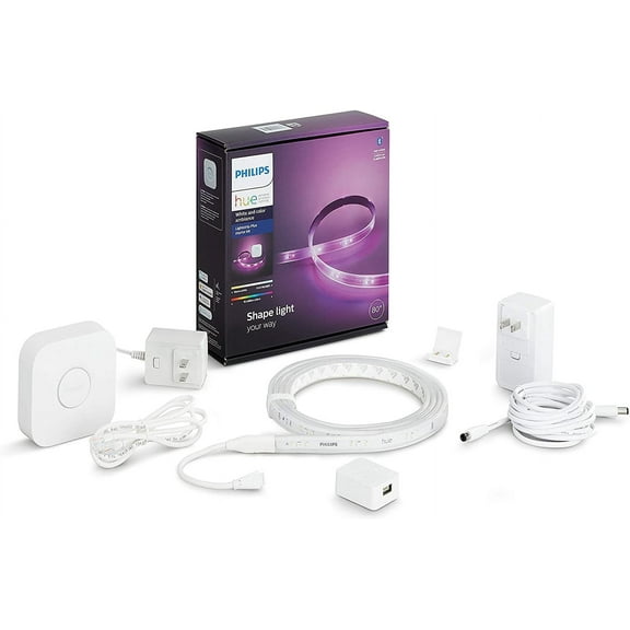 Philips - Hue Bluetooth Lightstrip Plus 80-inch Starter Kit - White and Color Ambiance