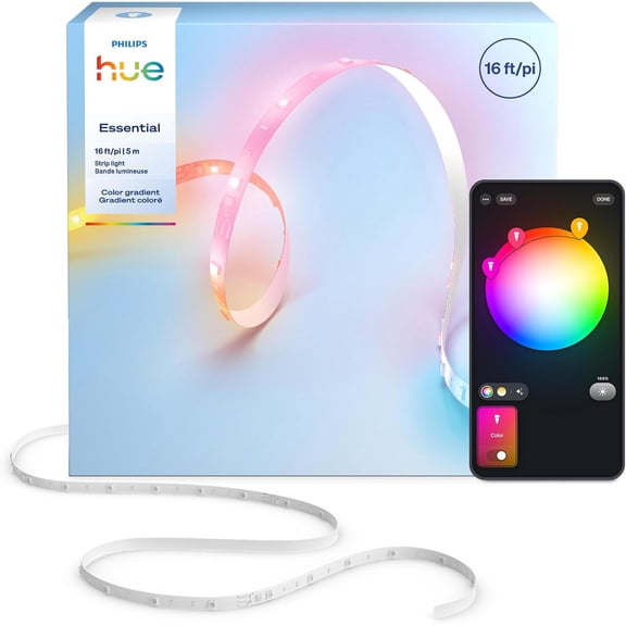 Philips Hue Essential Lightstrip 5m (16ft) - Vibrant Color and Ambiance
