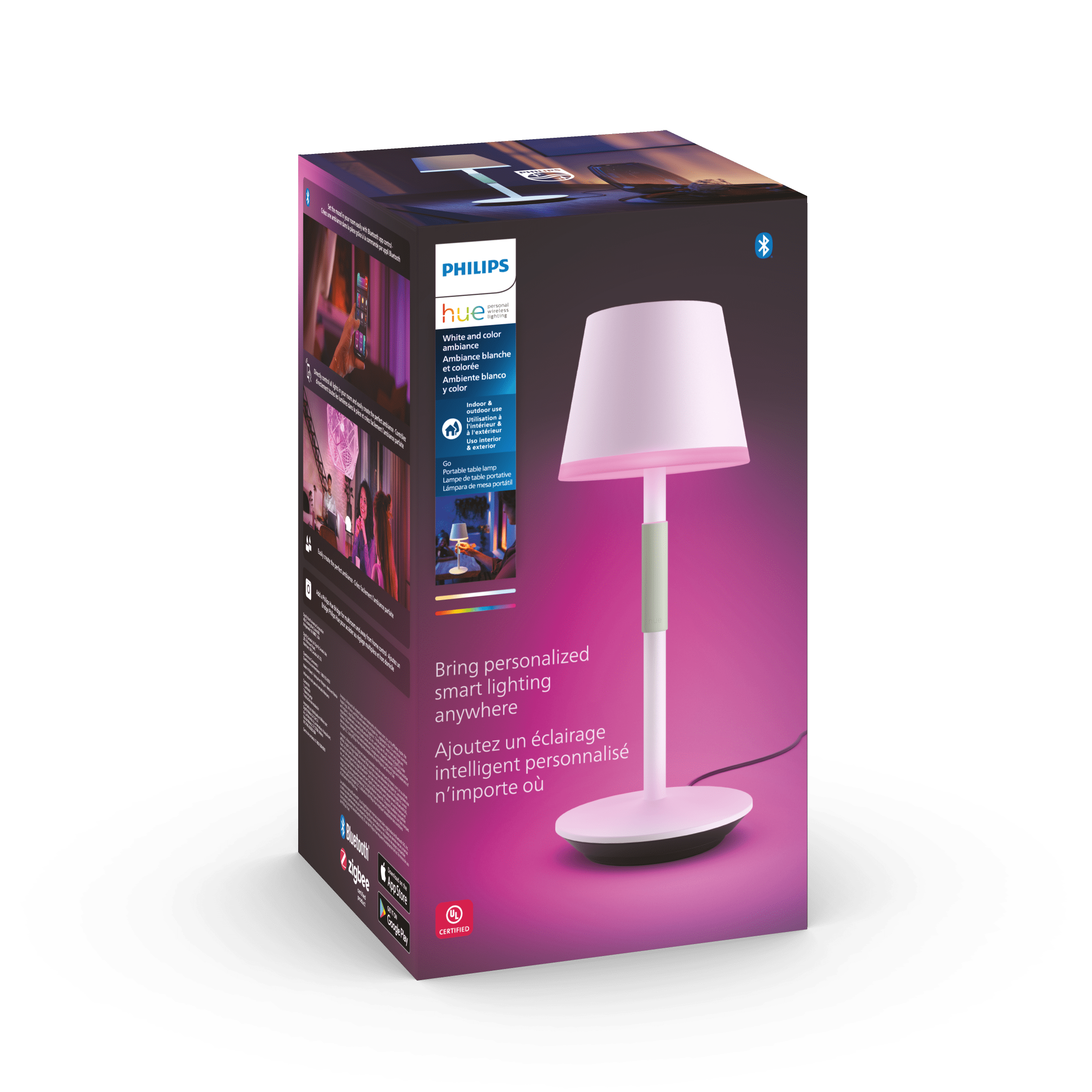 White and Sage Green Portable Outdoor Smart Table Lamp