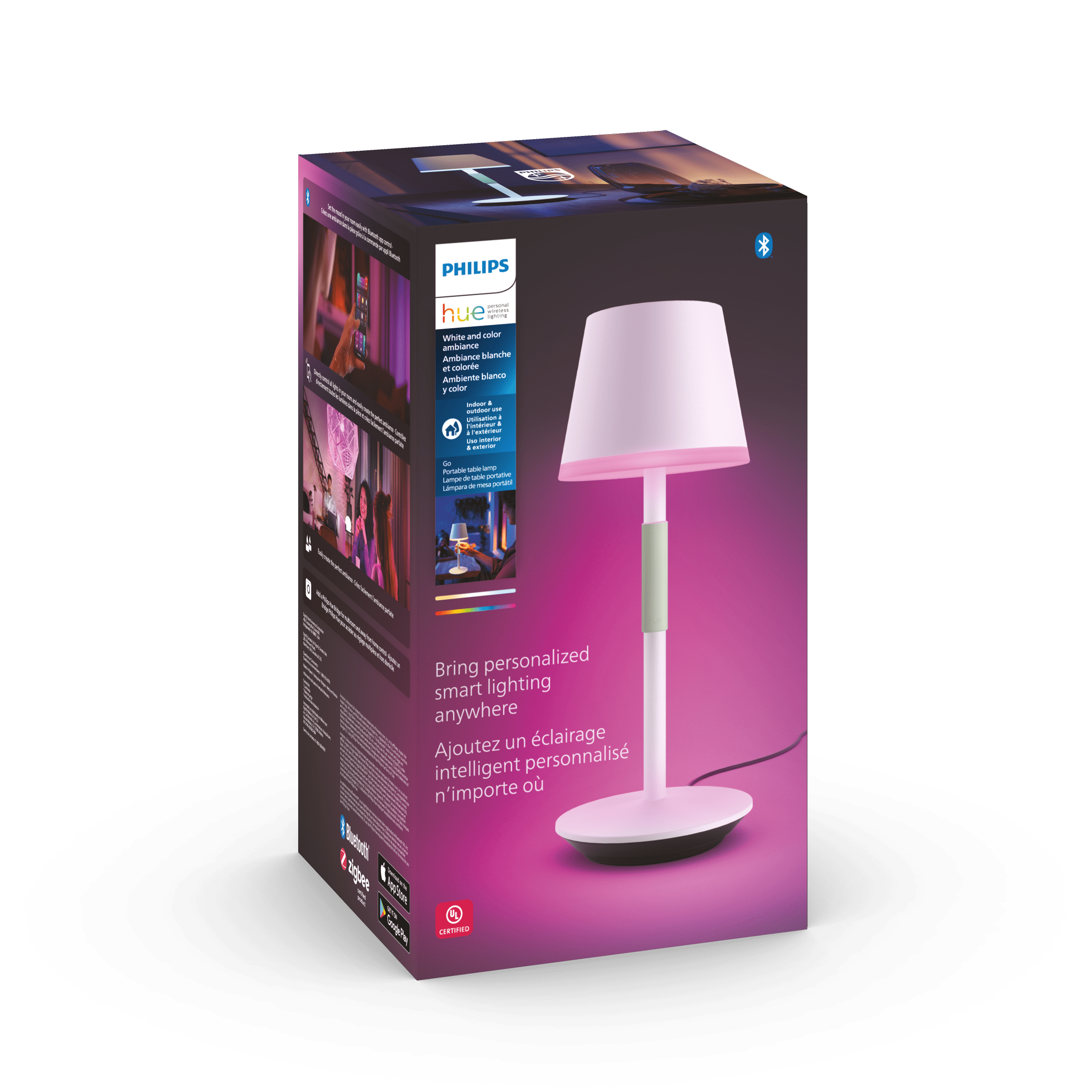 Best Buy: Philips Hue Go Portable Dimmable LED Smart Light Table Lamp Claro  798835