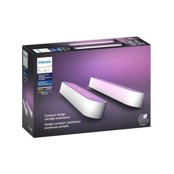 Philips Hue Play Ambiance Smart LED Bar Light, 2-Pack (Works with Amazon Alexa, Apple Homekit & Google Home) - White