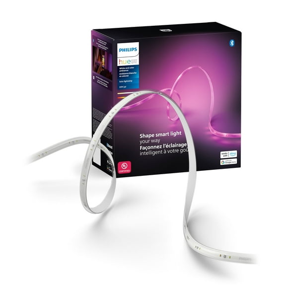 Philips Hue Indoor 33 Ft Smart LED Solo lightstrip Base Kit - 1 Pack - Control with Hue App - Compatible with Alexa, Google Assistant and Apple HomeKit