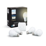 Philips Hue White A19 Smart Light Starter Kit, 60W LED, 4-Pack