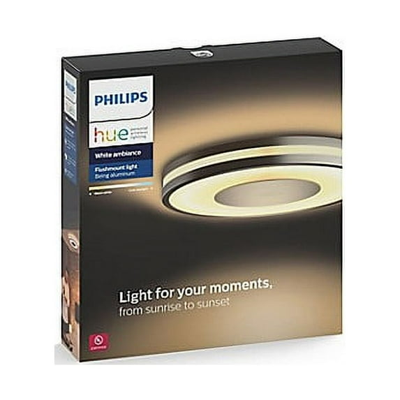 Philips Hue White Ambiance Wi-Fi Connected Smart Being Flush Mount Ceiling Light, Hub Required