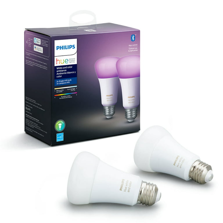 Philips Hue White E26 Smart Bulb 2-Pack 