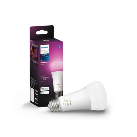 Philips - Hue A21 Bluetooth 100W Smart LED Bulb - White and Color Ambiance